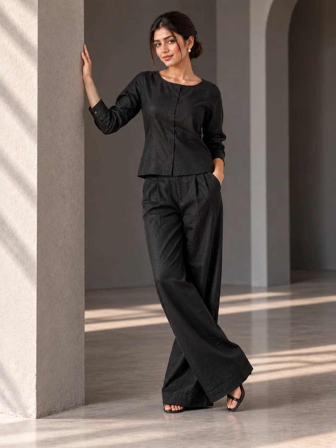 Black Linen Co-ord Set product image — Black thumbnail 2