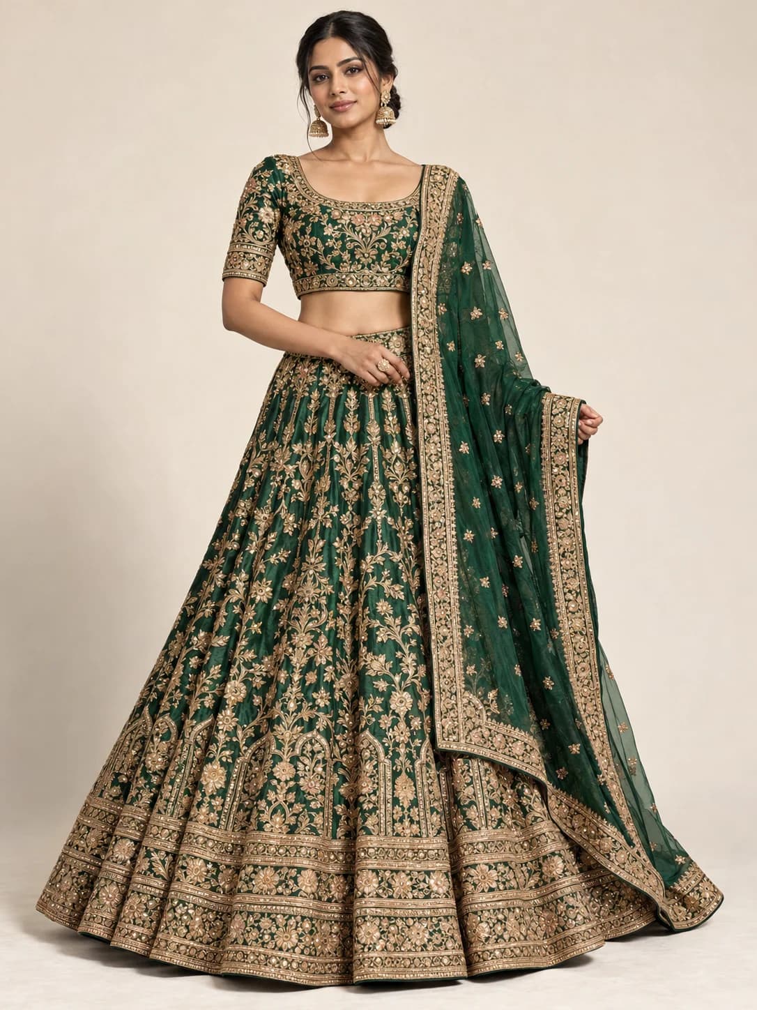 Emerald Zardozi Bridal Lehenga product image — Emerald — image 1